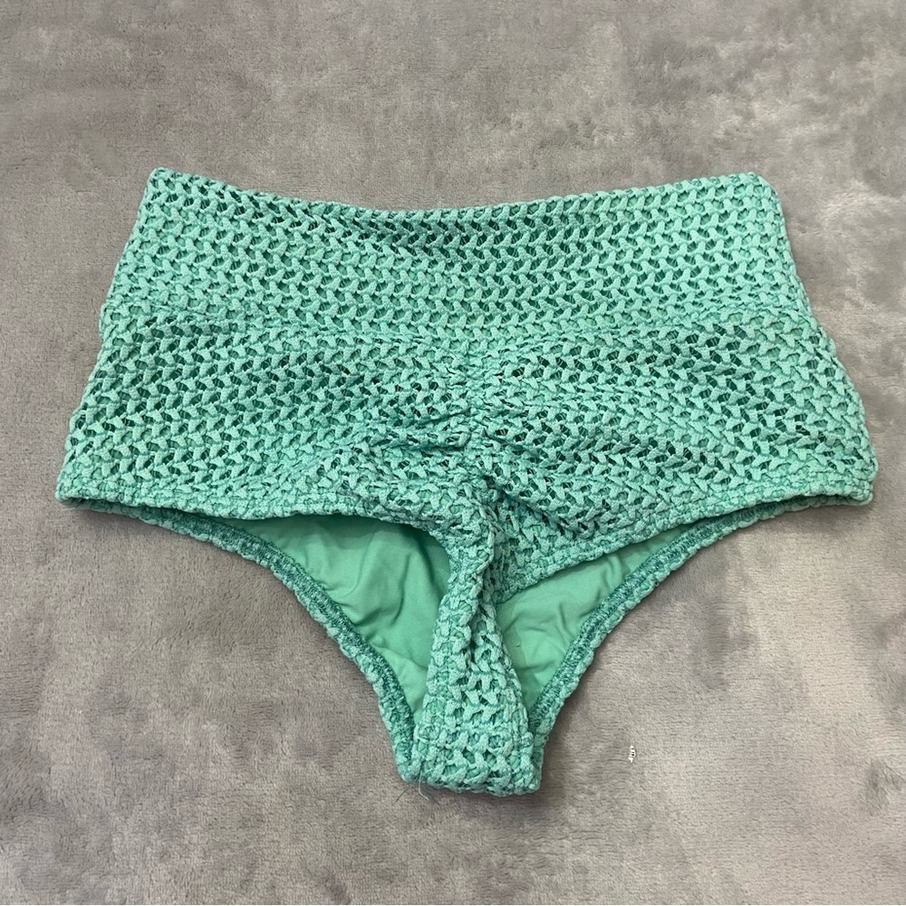 New! Montce turquoise crochet high waisted bikini bottoms 27812 - Picture 10 of 13